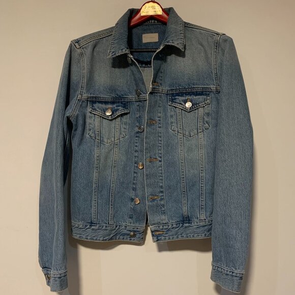 $400 Harmony Paris Men's Light Wash Denim Jean Jacket - Small - Picture 1 of 6